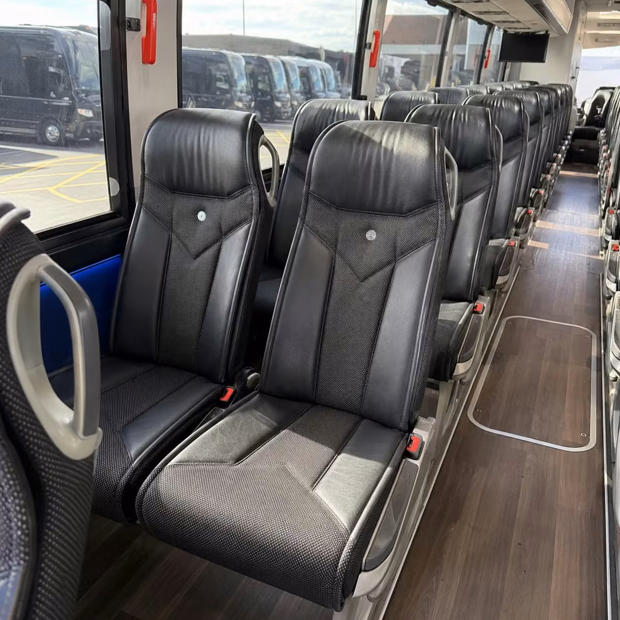 56 passenger charter bus inside